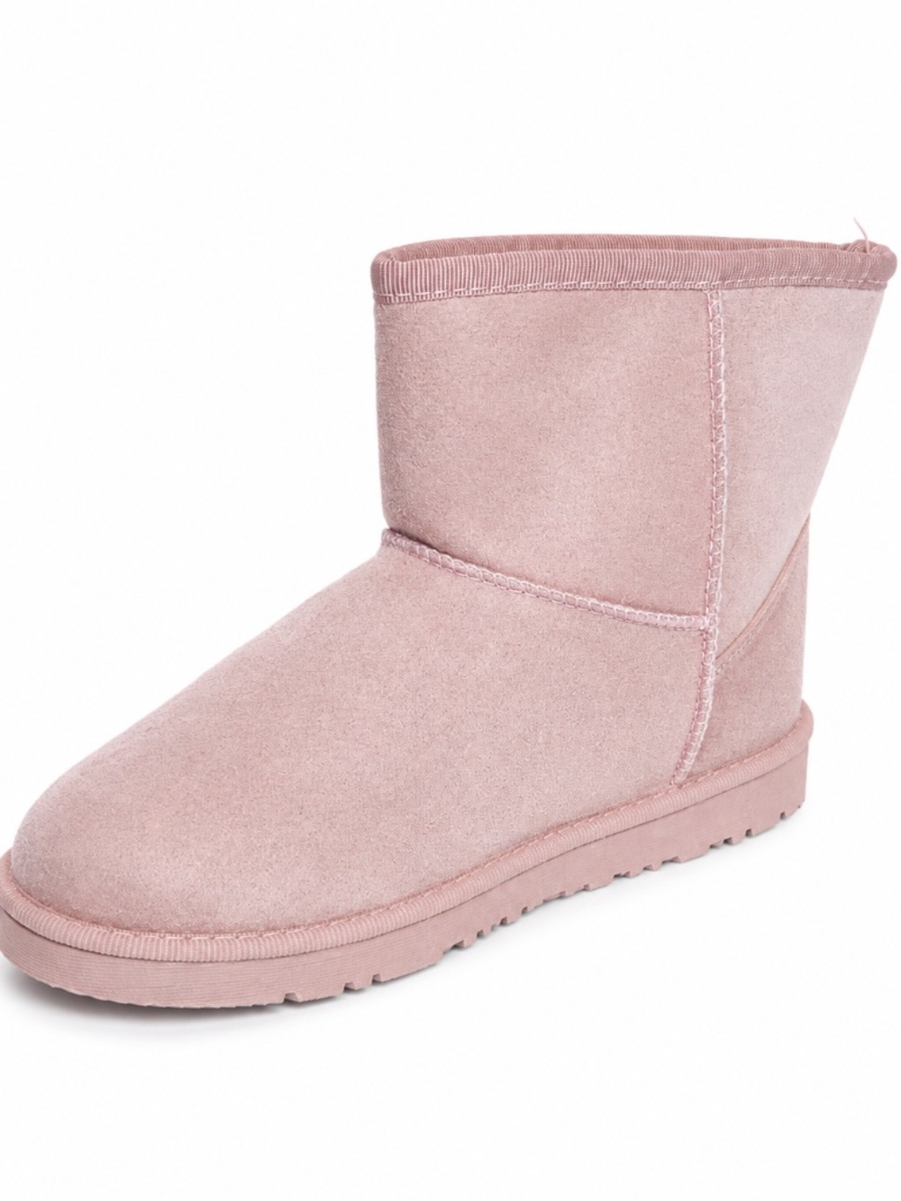 Josiny Faux Suede Sherpa Lined Winter Boots Women’s Size 7 Blush Pink Cozy Ankle